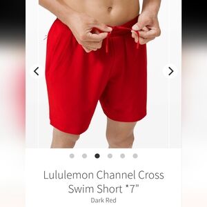 Lululemon Chanel Cross Swim Shorts Sz S Dark Red